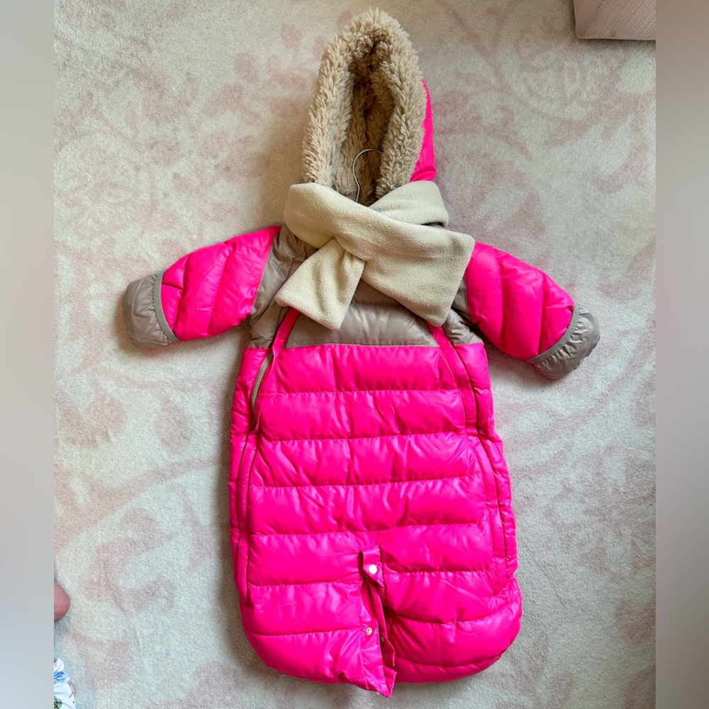 Pink and Tan Kids Puffer Jacket